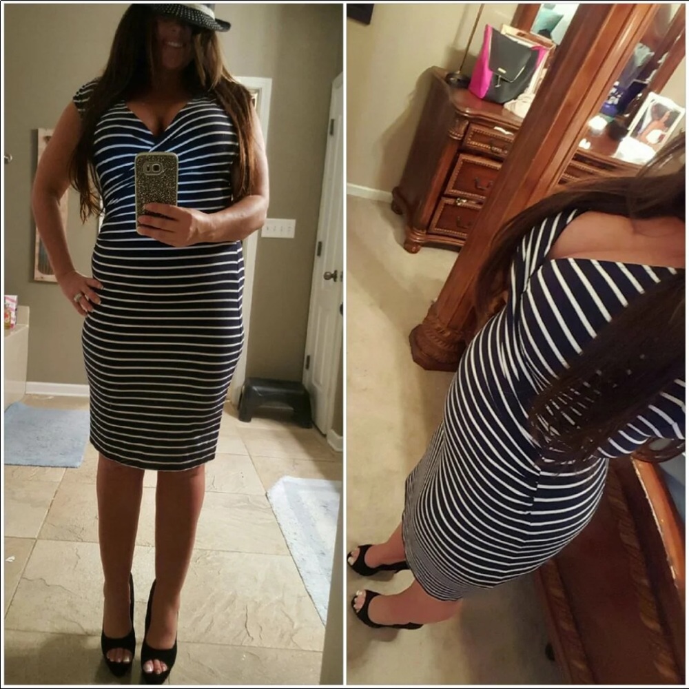 Ann Taylor striped jersey dress